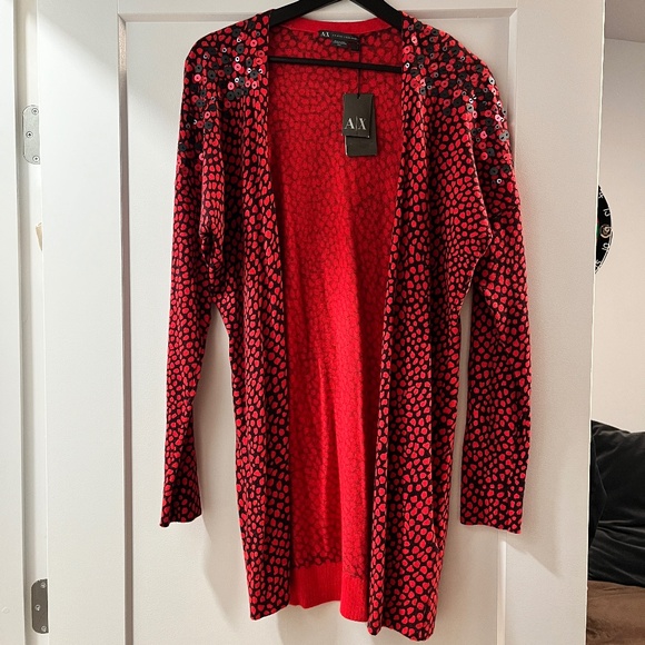 Armani Exchange - Red and Black Cardigan - Picture 1 of 6